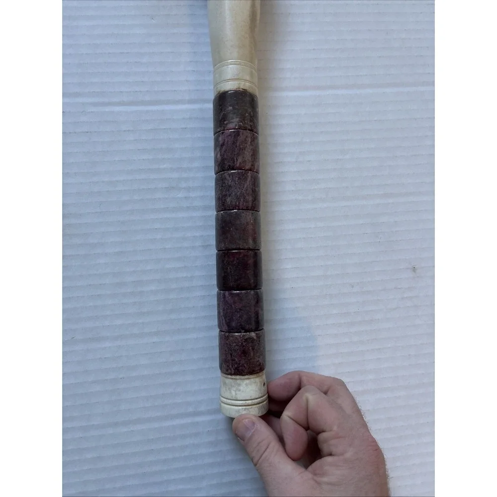 Large Antique Chinese Jade Stone Bone Horsehair Calligraphy Scholars‎ 13